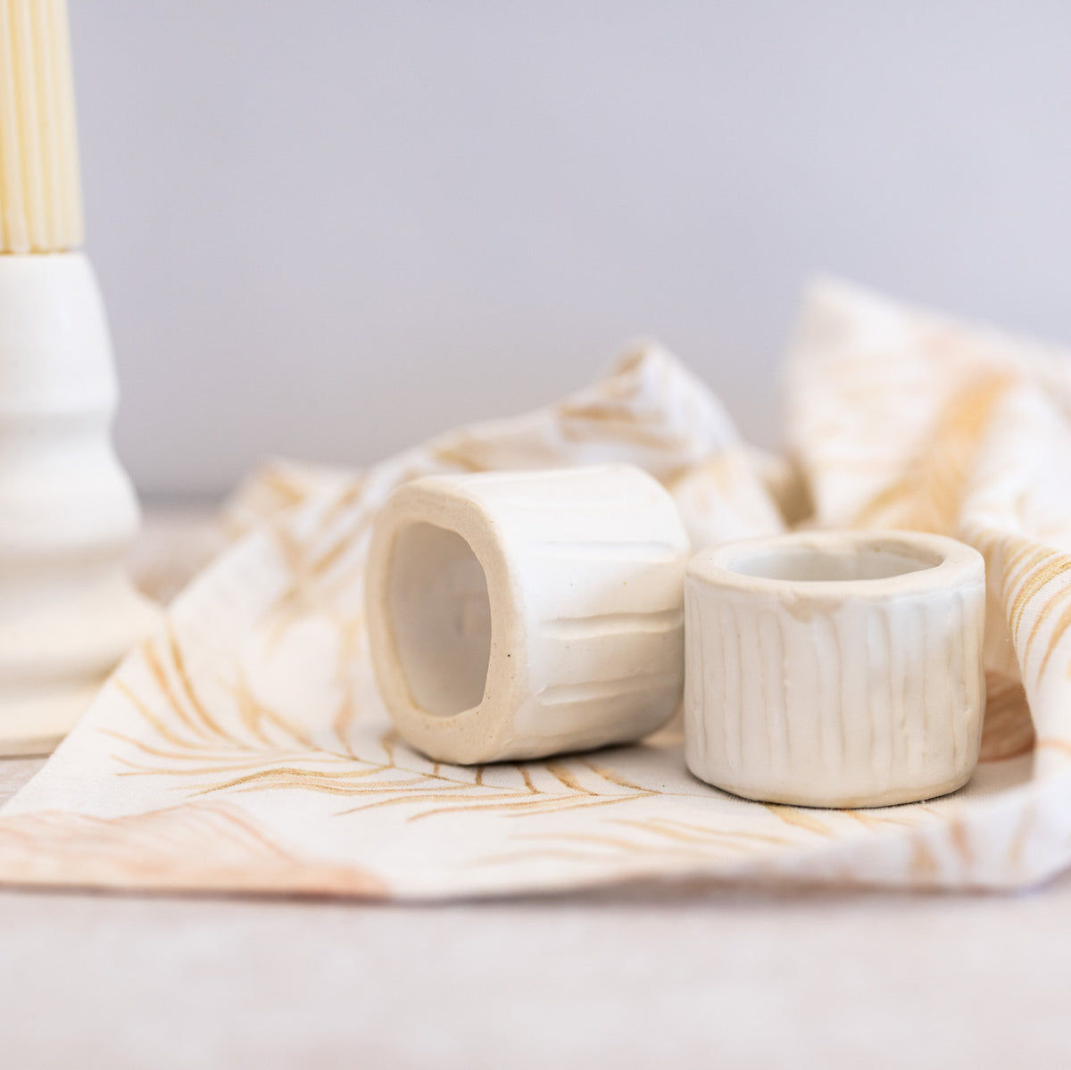 HANDMADE CERAMIC NAPKIN RINGS (SET OF 4) Ink Spiller Home