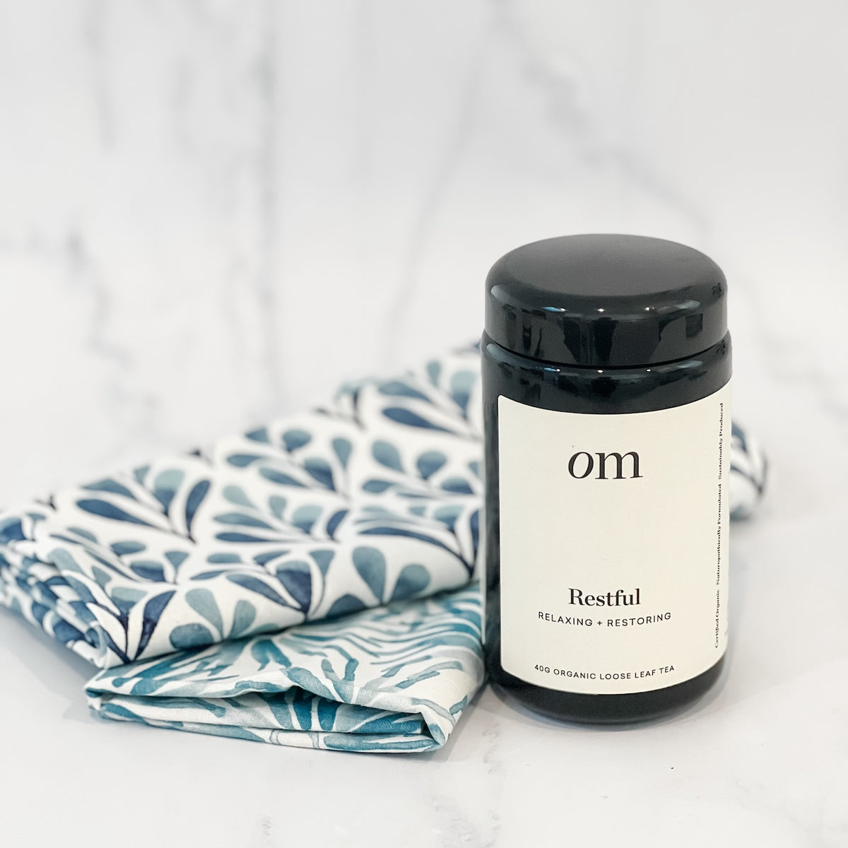 Organic tea and tea towel