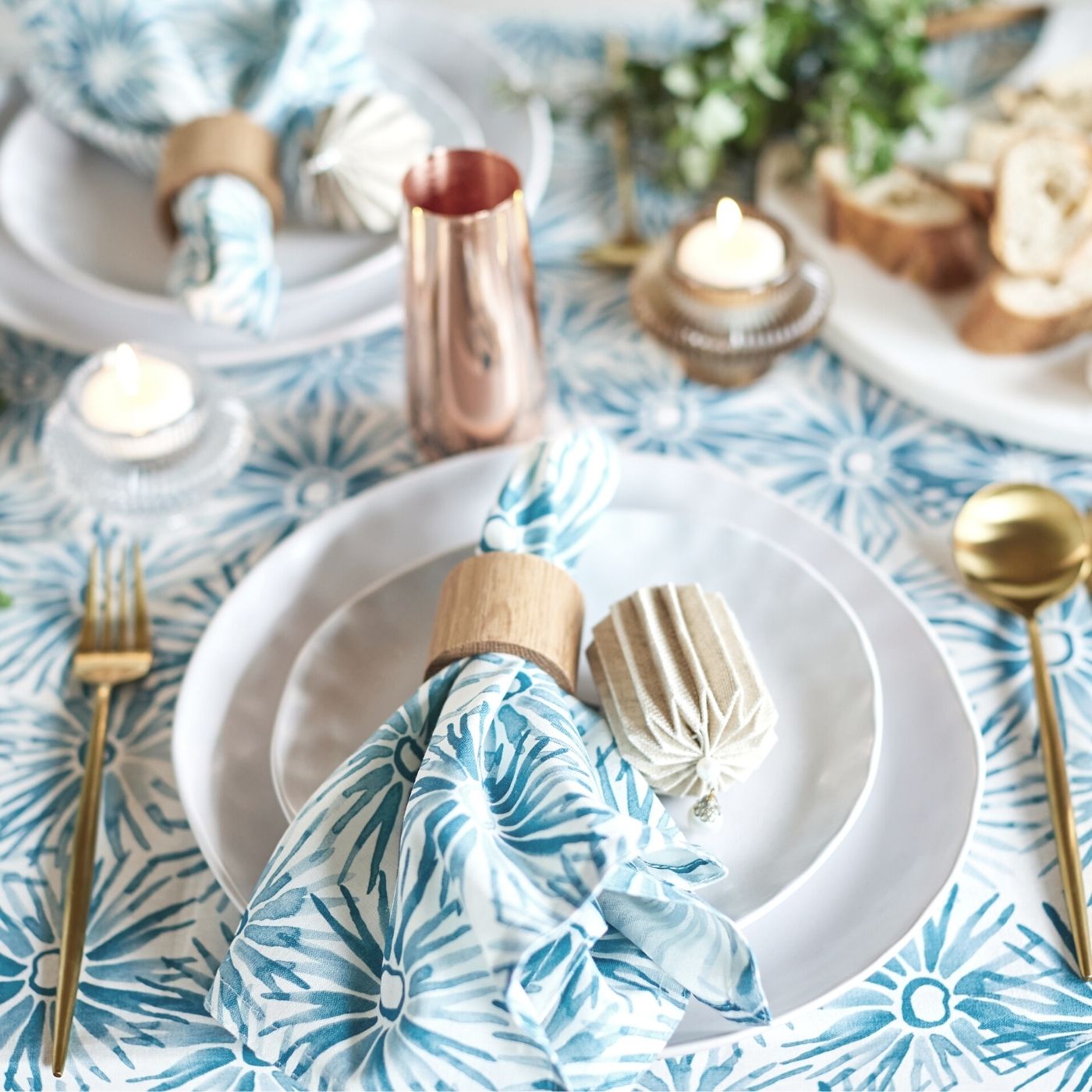 Aster Teal Shop cotton napkins online Australia Cotton Napkin