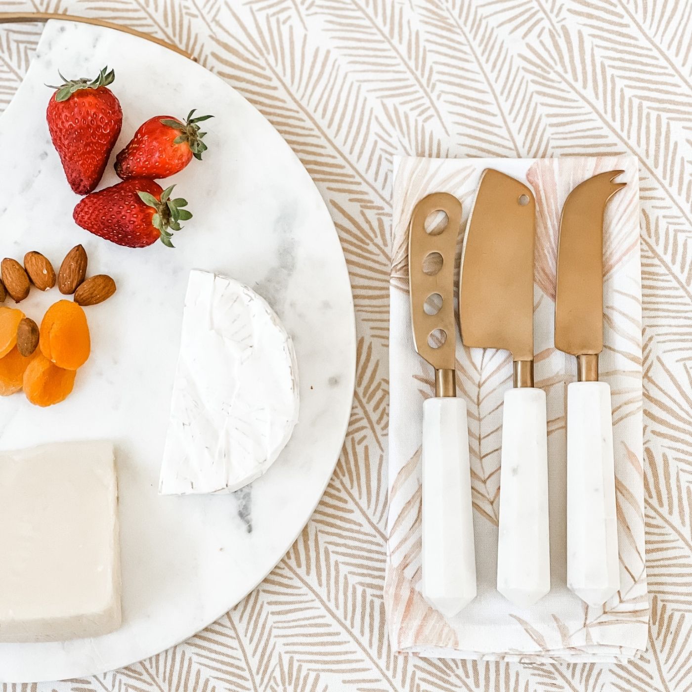 White Marble Cheese Knives - Set of 4