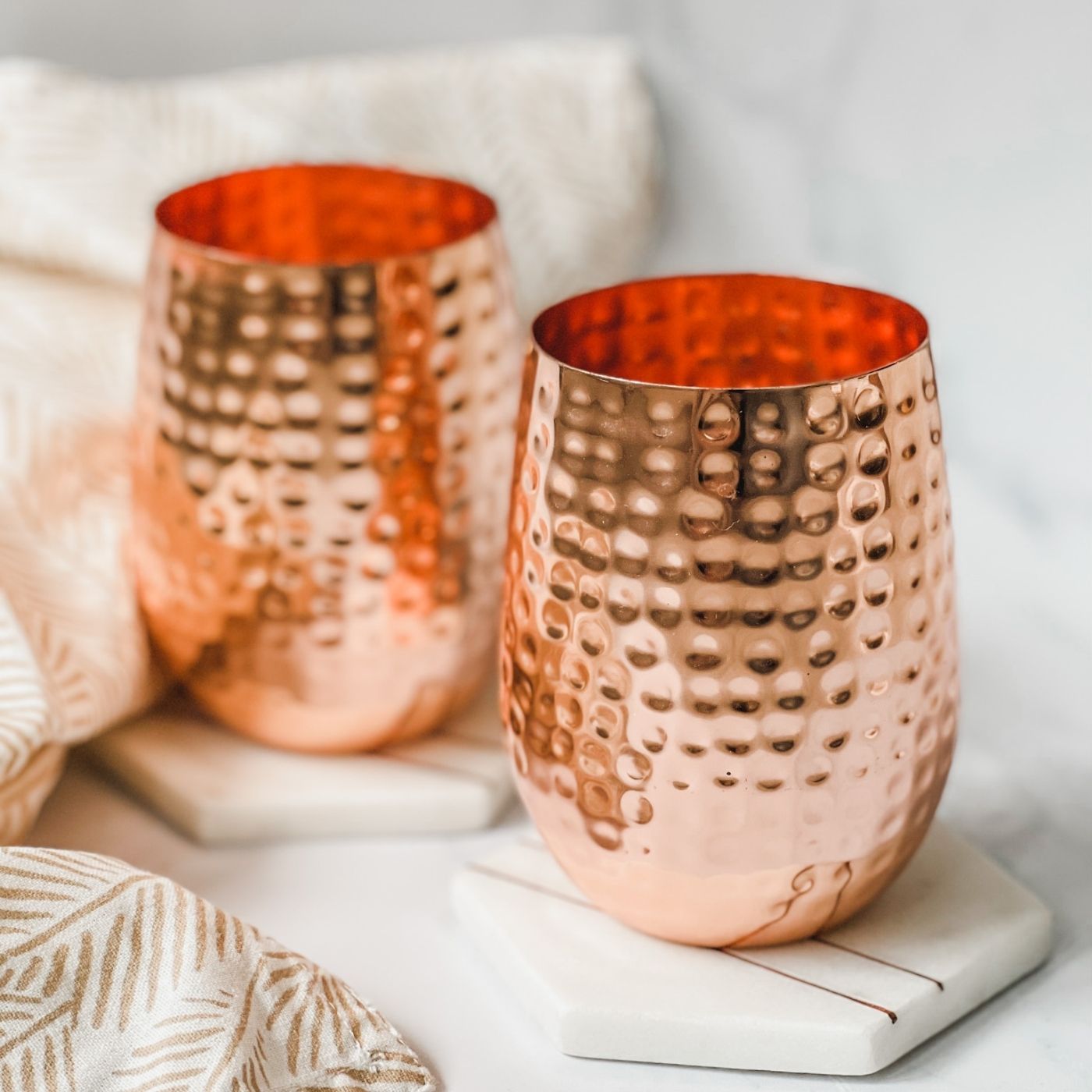 Copper Color Spectacles STEMLESS COPPER GLASSES (BOXED PAIR) - Ink Spiller Home