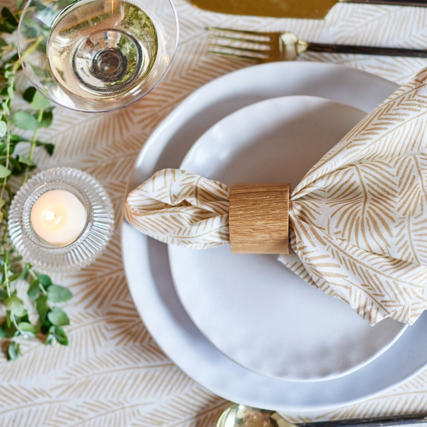 Palm Mustard Buy designer napkins online Australia