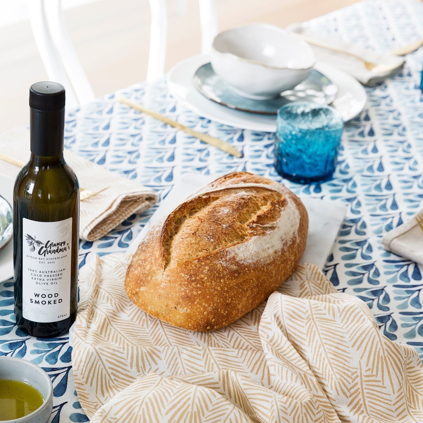 Palm Mustard Tea Towel Shop Linen Tea Towels Online Australia