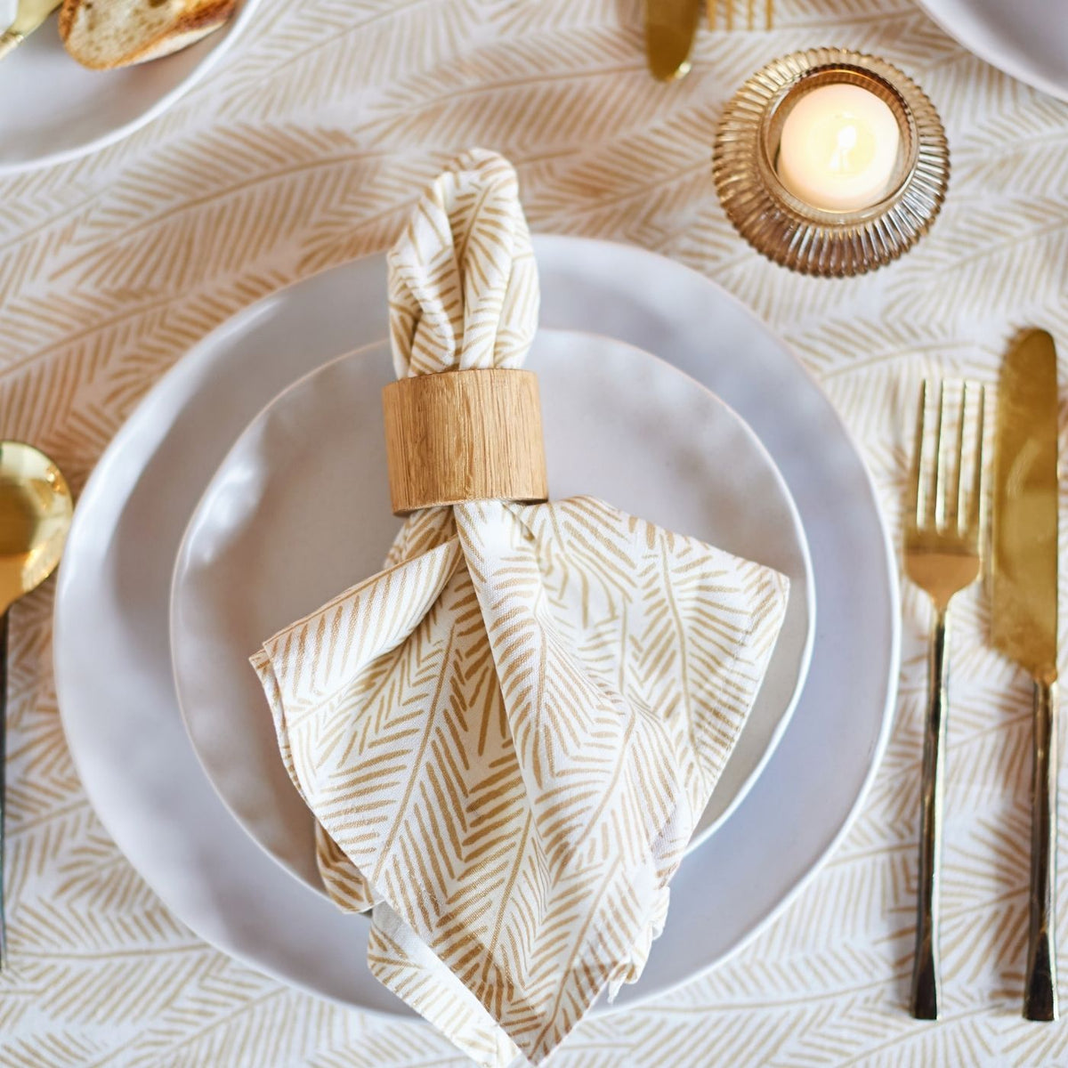 Palm Mustard Buy designer napkins online Australia