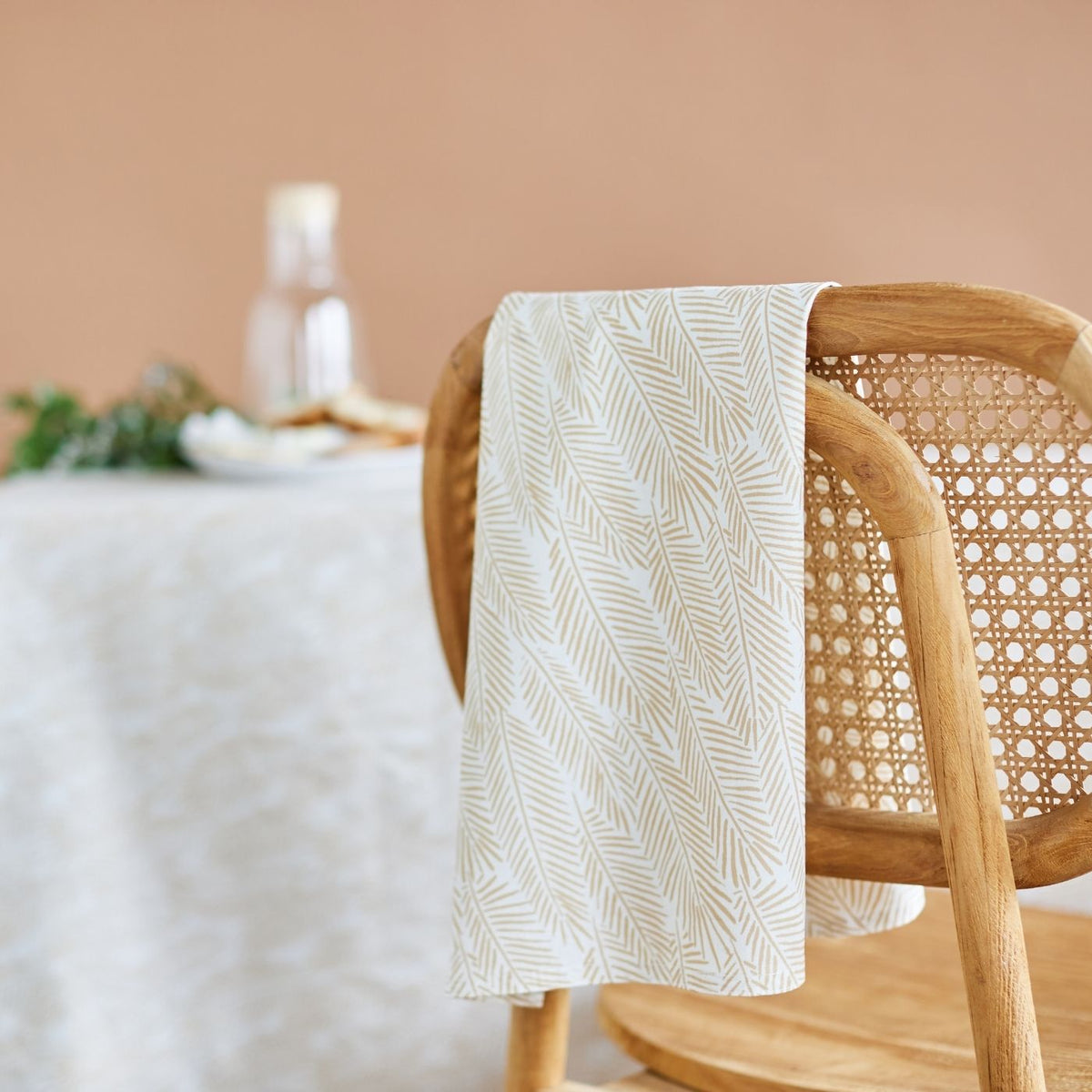 Palm Mustard Tea Towel Shop Linen Tea Towels Online Australia