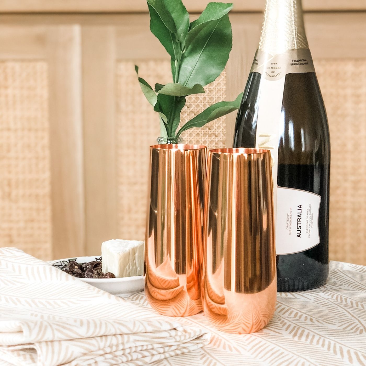 STEMLESS COPPER CHAMPAGNE FLUTES glasses buy online Australia