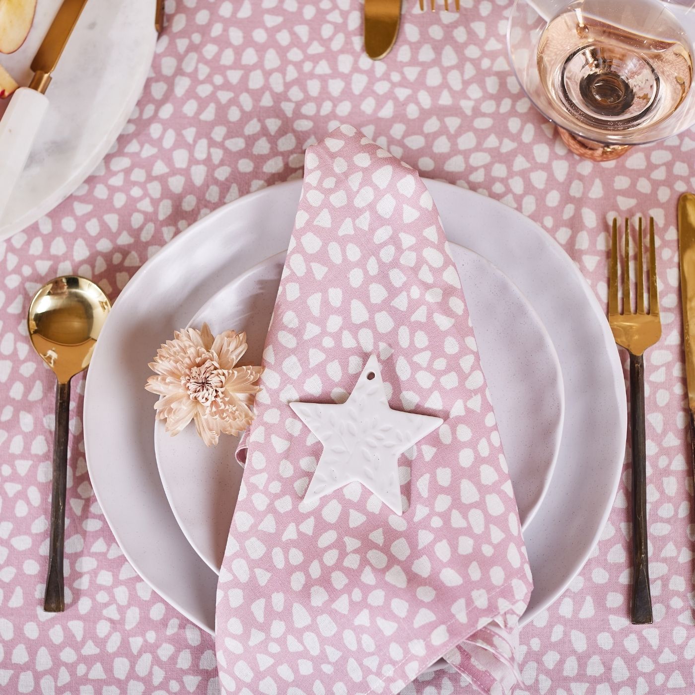 Terrazzo Blush Napkins Buy Contemporary Cloth Napkins