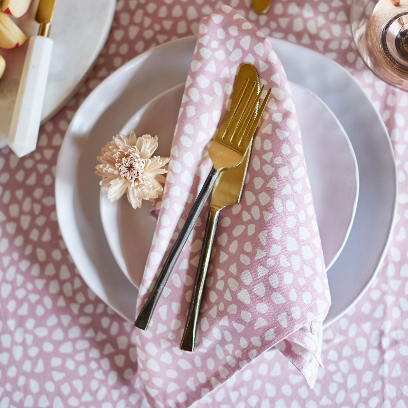 Terrazzo Blush Napkins Buy Contemporary Cloth Napkins